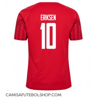 Camisa de time de futebol Dinamarca Christian Eriksen #10 Replicas 1º Equipamento Mundo 2022 Manga Curta